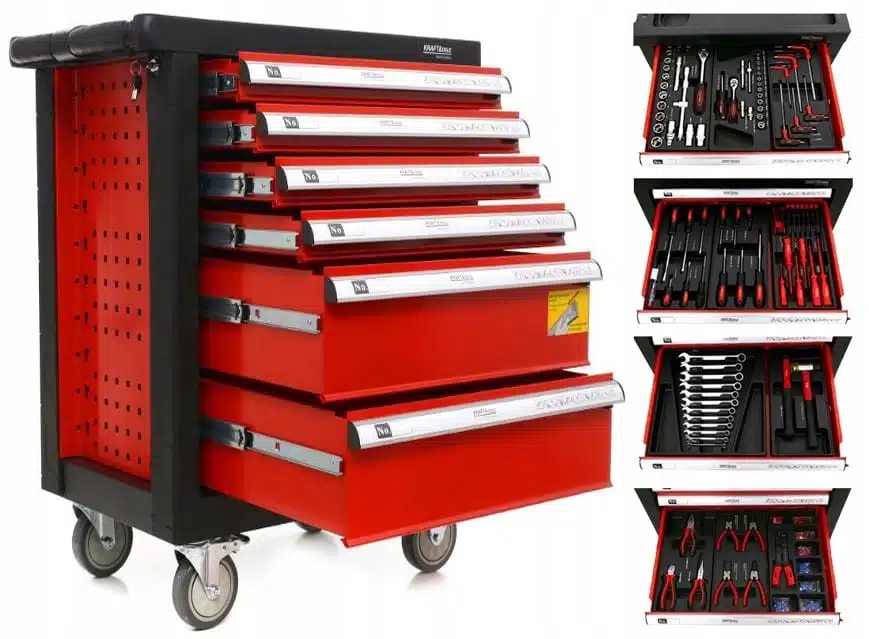 Įrankių spintelė su 263 įrankiais KRAFT&DELE KD361