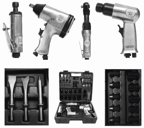 Pneumatinių įrankių komplektas