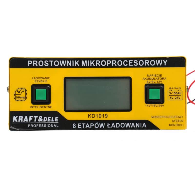 Akumuliatoriaus įkroviklis su mikroprocesoriumi 10A - KraftDele KD1919
