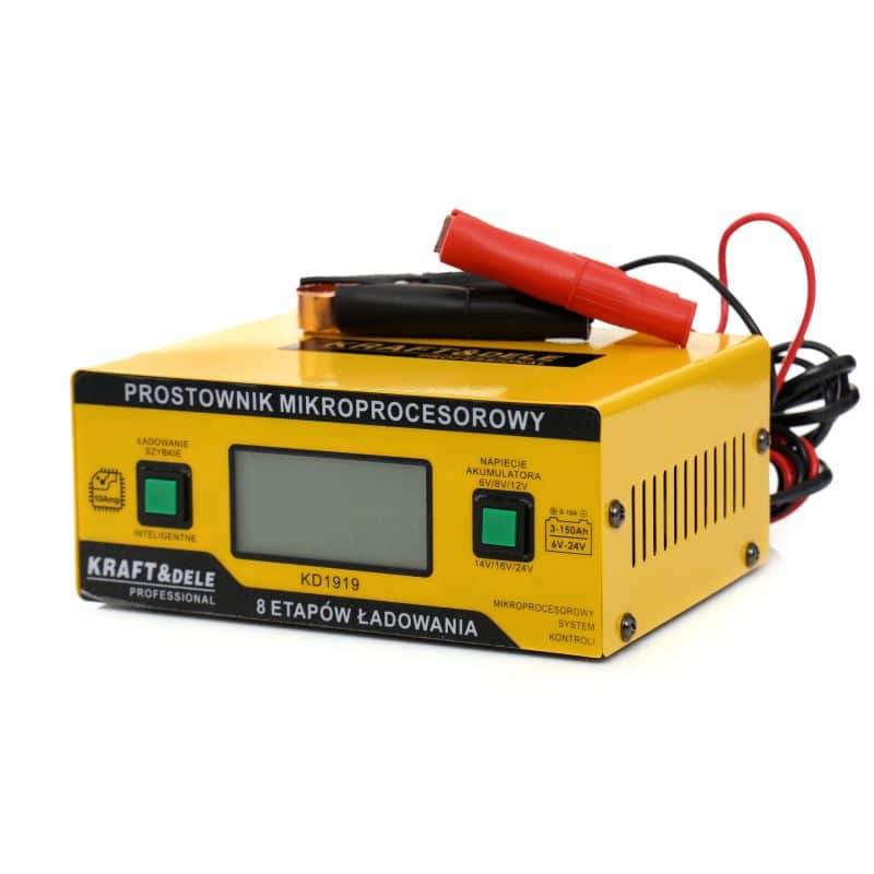 Akumuliatoriaus įkroviklis su mikroprocesoriumi 10A - KraftDele KD1919