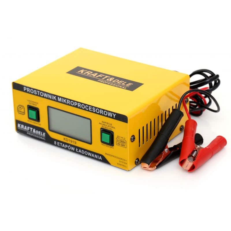 Akumuliatoriaus įkroviklis su mikroprocesoriumi 10A - KraftDele KD1919